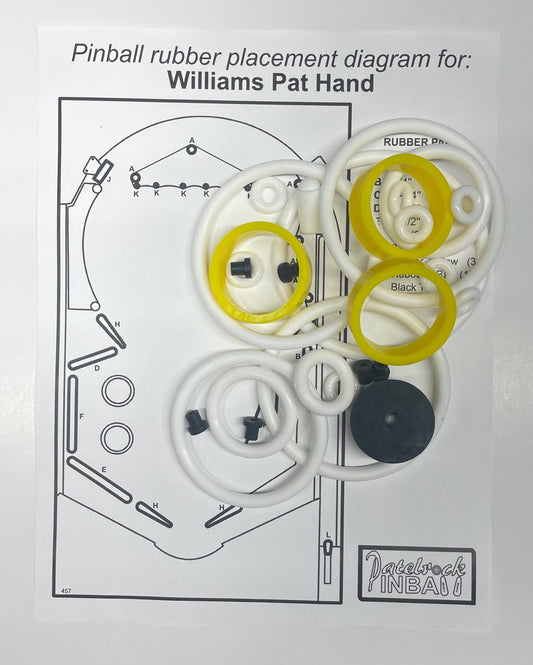 Williams Pat Hand Pinball Machine Rubber Ring Kit