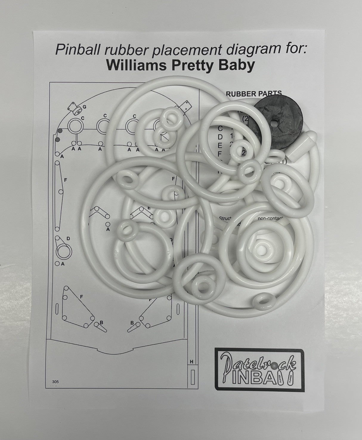 Williams Pretty Baby Pinball Machine Rubber Ring Kit