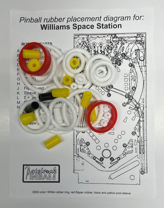 Williams Space Station Pinball Machine Rubber Ring Kit