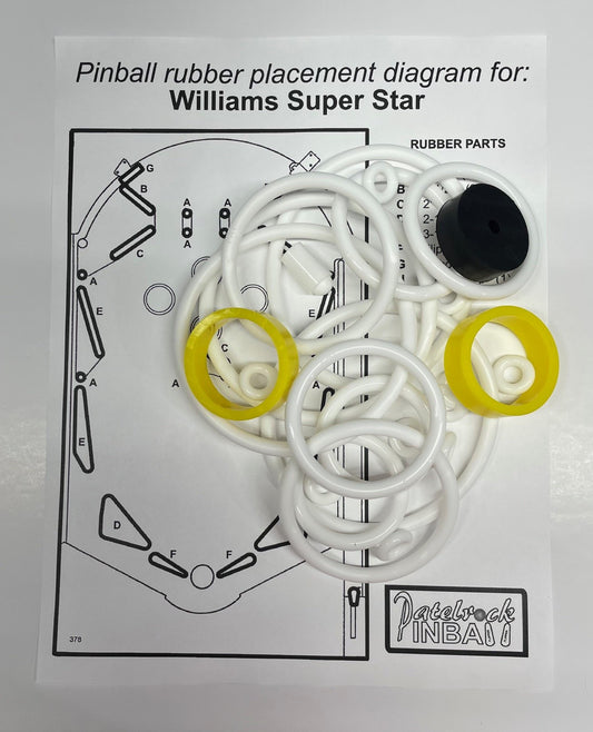 Williams Super Star Pinball Machine Rubber Ring Kit