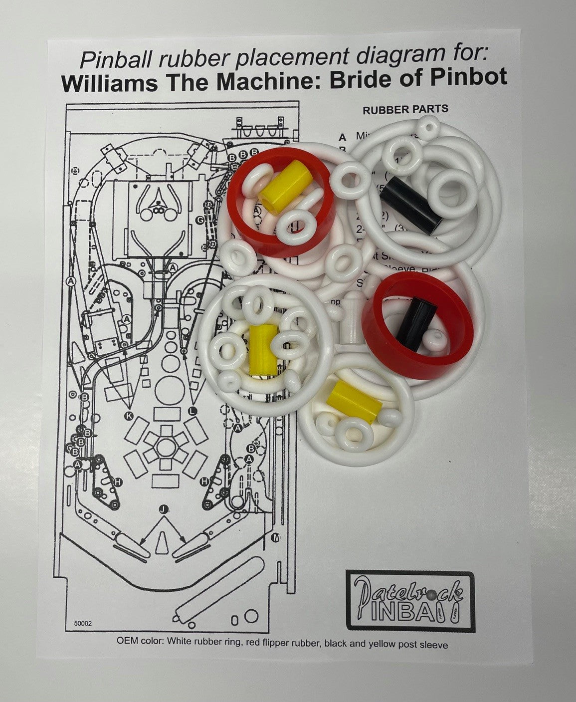 Williams The Machine: Bride of Pinbot Pinball Machine Rubber Ring Kit