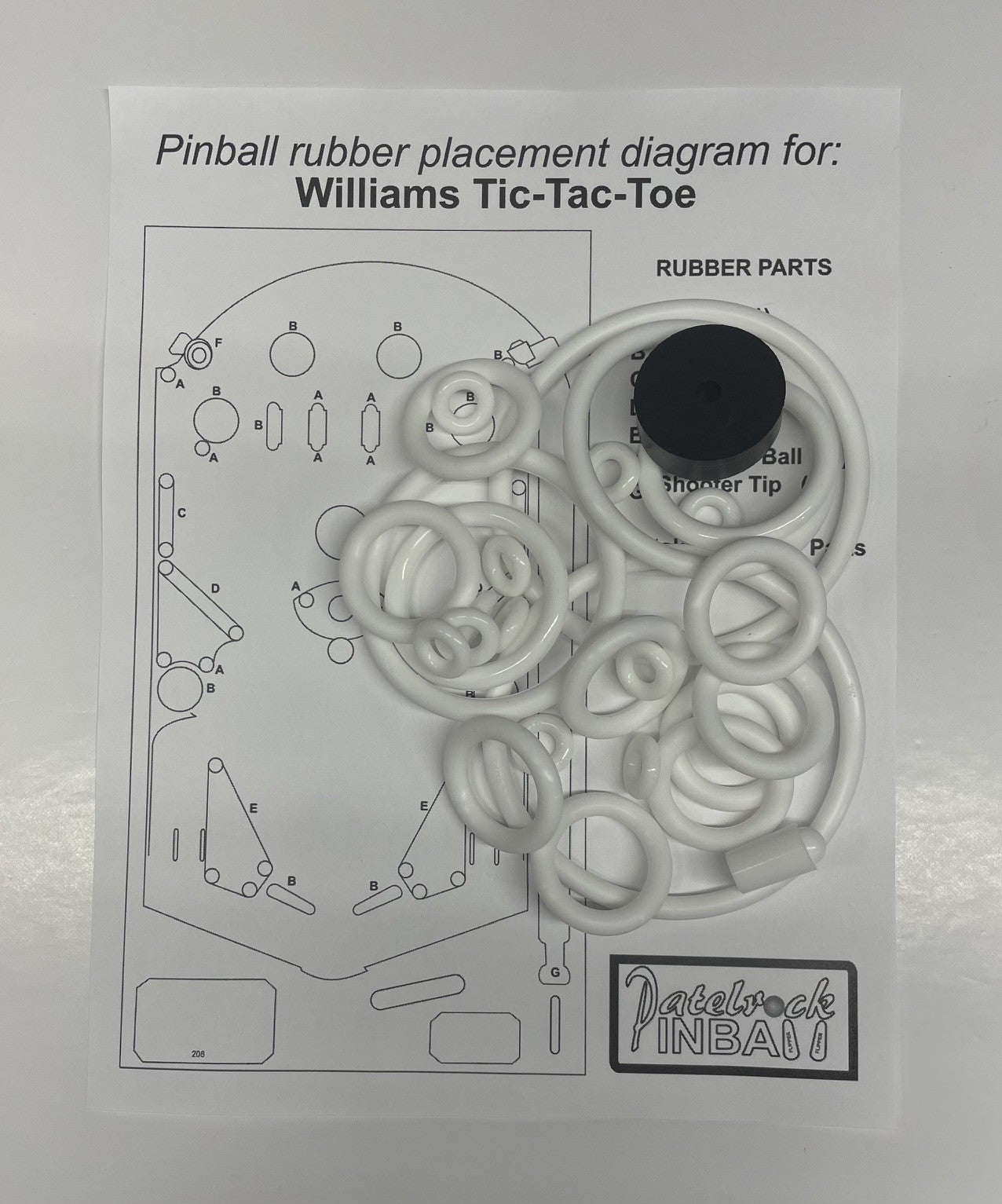 Williams Tic Tac Toe Pinball Machine Rubber Ring Kit