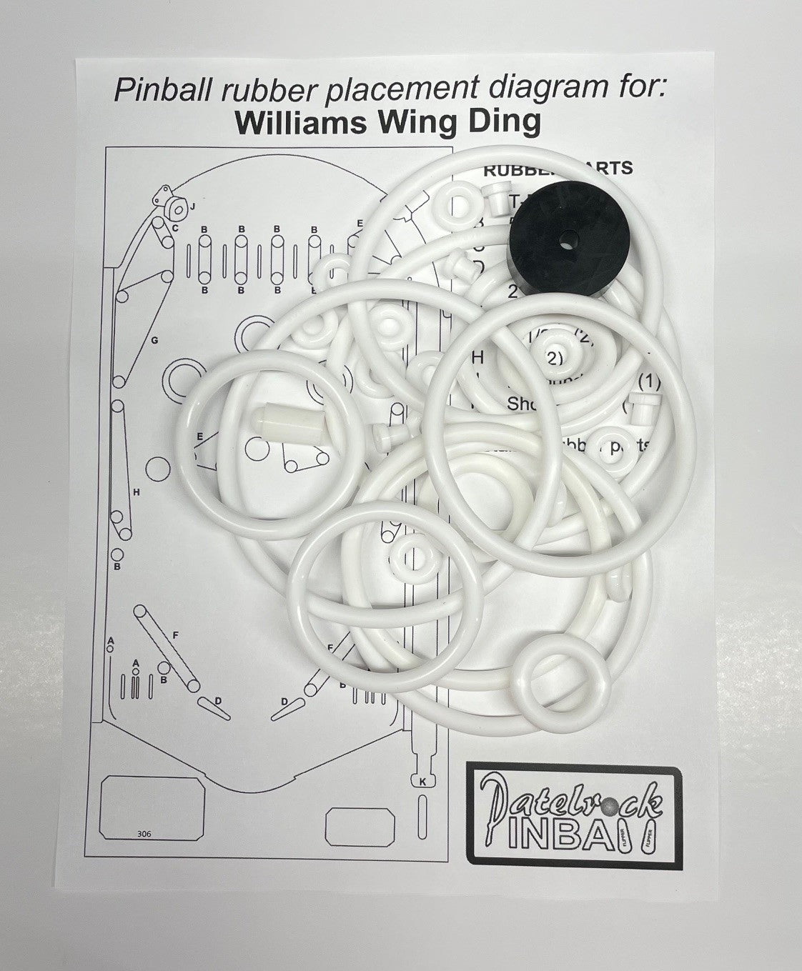 Williams Wing Ding Pinball Machine Rubber Ring Kit