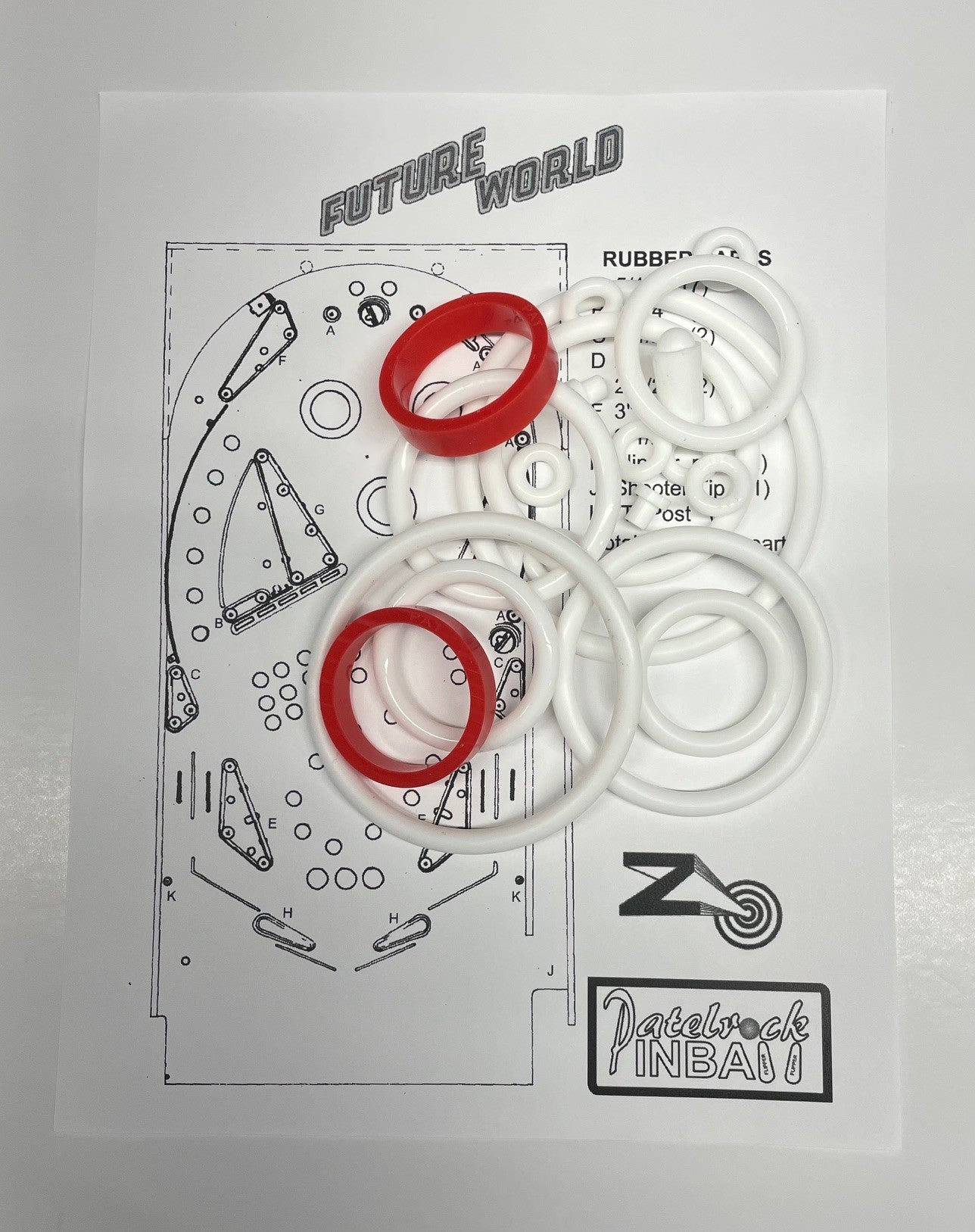 Zaccaria Future World Pinball Machine Rubber Ring Kit